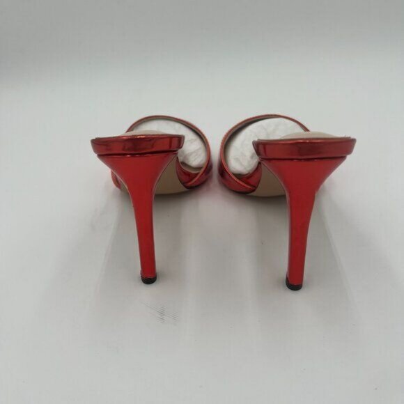 YDN Red Comfy High Heel Mules Slip on Clog Sandals Open Toe Dress Slide Shoes - Picture 5 of 6